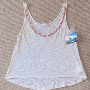 Roxy Gold Tank Top Beaded Details L
